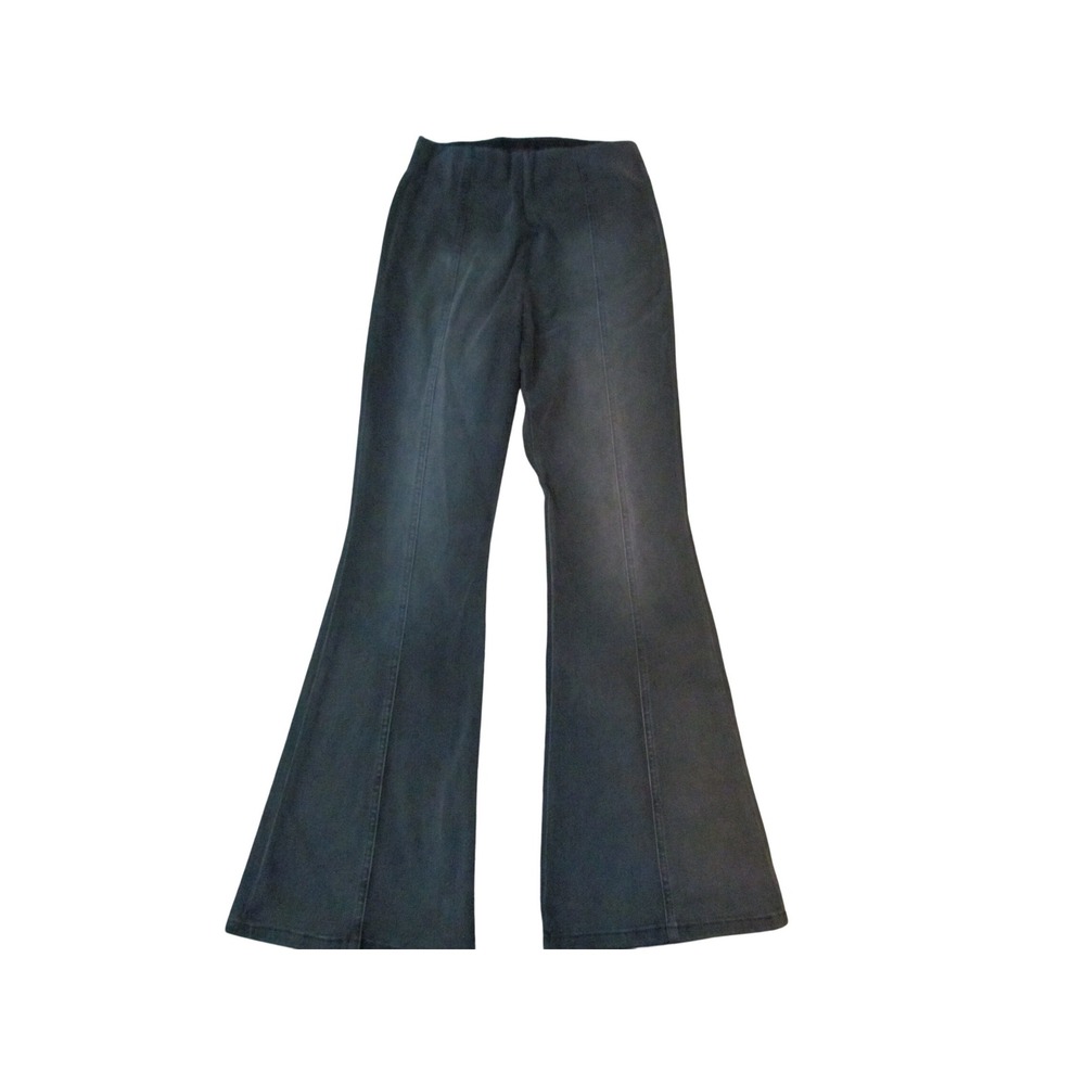 Lee Flare Jeans 26 Black Pull On High Rise Bell Bottom Boho Y2K